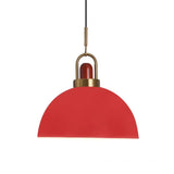 Commercial Industrial Orange Dome Metal Pendant Light Image - 4