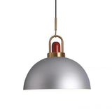 Commercial Industrial Orange Dome Metal Pendant Light Image - 5