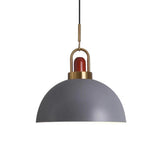 Commercial Industrial Orange Dome Metal Pendant Light Image - 9