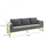 Compact Grey Fabrics Metal Gold Frame Single Sofa Image - 11