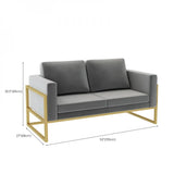 Compact Grey Fabrics Metal Gold Frame Single Sofa Image - 12