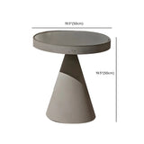 Compact Grey Finish Stone Round Outdoor Coffee Table #size