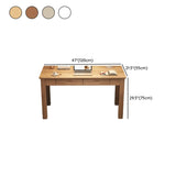 Compact White Wood Drawers Butcher Block Writing Desk Image - 14