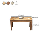 Compact White Wood Drawers Butcher Block Writing Desk Image - 15