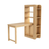 Compact Wood Rectangular Exterior Shelf Computer Desk Image - 2