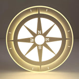 Compass-Shaped Round LED Flush Mount Ceiling Light Image - 6