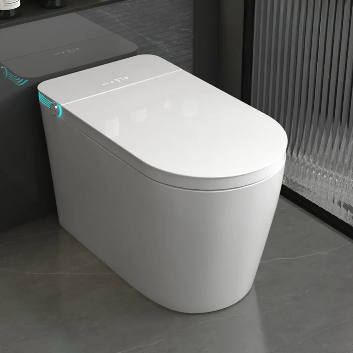 Concealed Tank Oval Superswirl Flush White Compact Toilet Image - 1