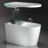 Concealed Tank Oval Superswirl Flush White Compact Toilet Image - 4