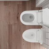 Concealed Tank Oval Superswirl Flush White Compact Toilet Image - 5