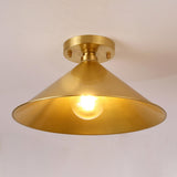 Cone Copper Gold Metal Semi-Flush Mount Ceiling Light Image - 14