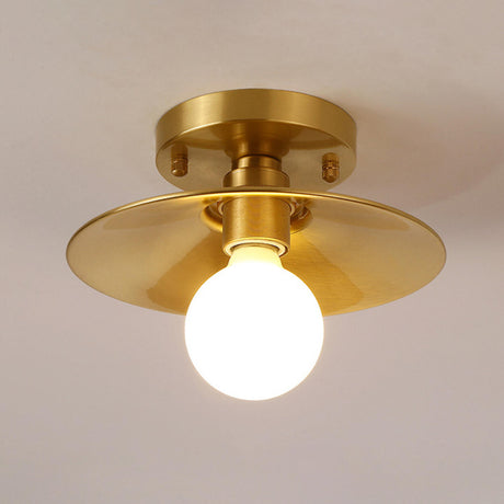 Cone Copper Gold Metal Semi-Flush Mount Ceiling Light Image - 2