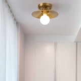 Cone Copper Gold Metal Semi-Flush Mount Ceiling Light Image - 4