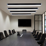 Conference Black Rectangle Strip LED Flush Mount Light Image - 1