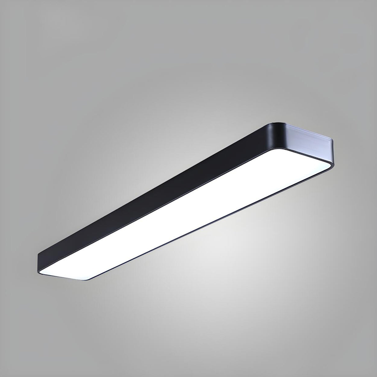 Conference Black Rectangle Strip LED Flush Mount Light Image - 3