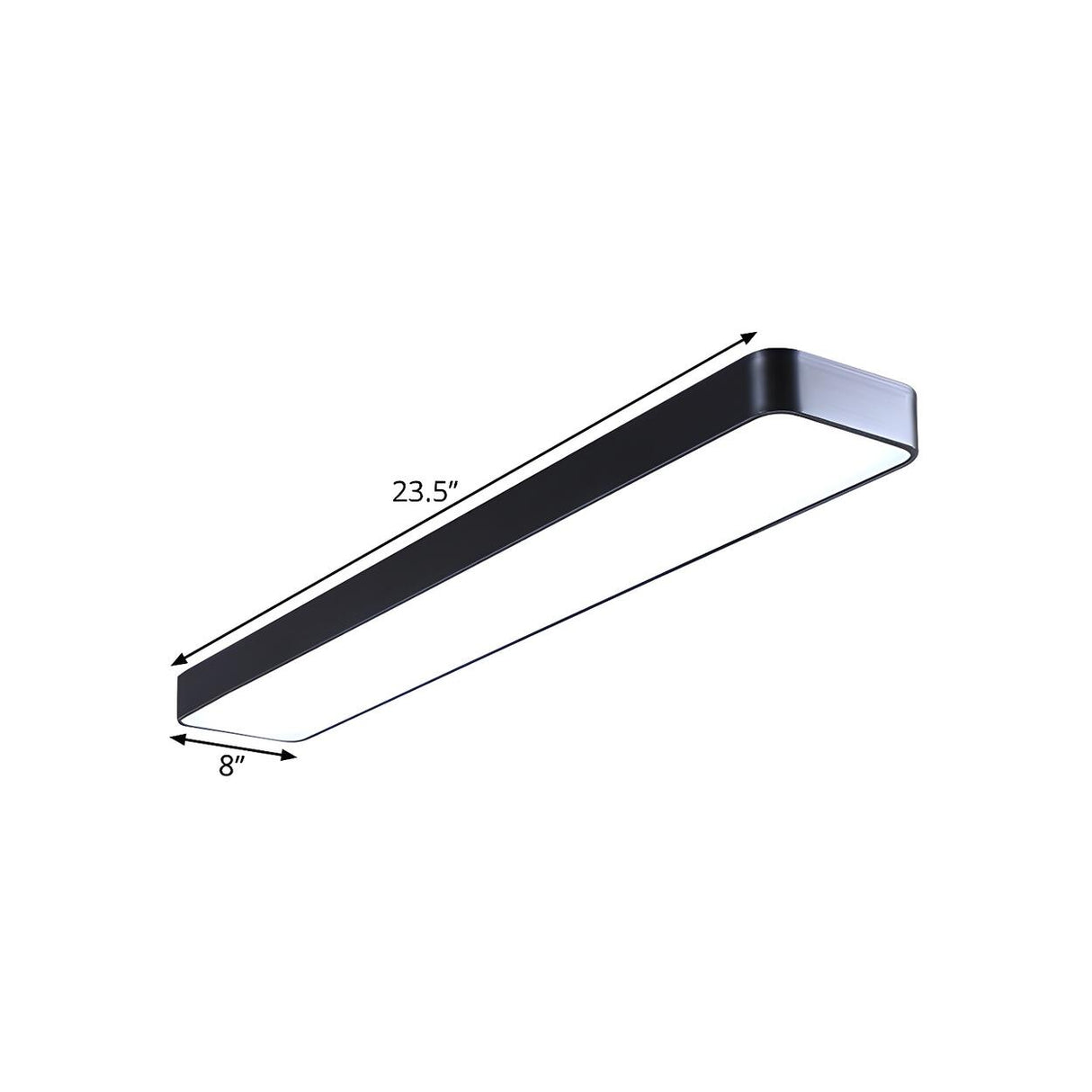 Conference Black Rectangle Strip LED Flush Mount Light Image - 5