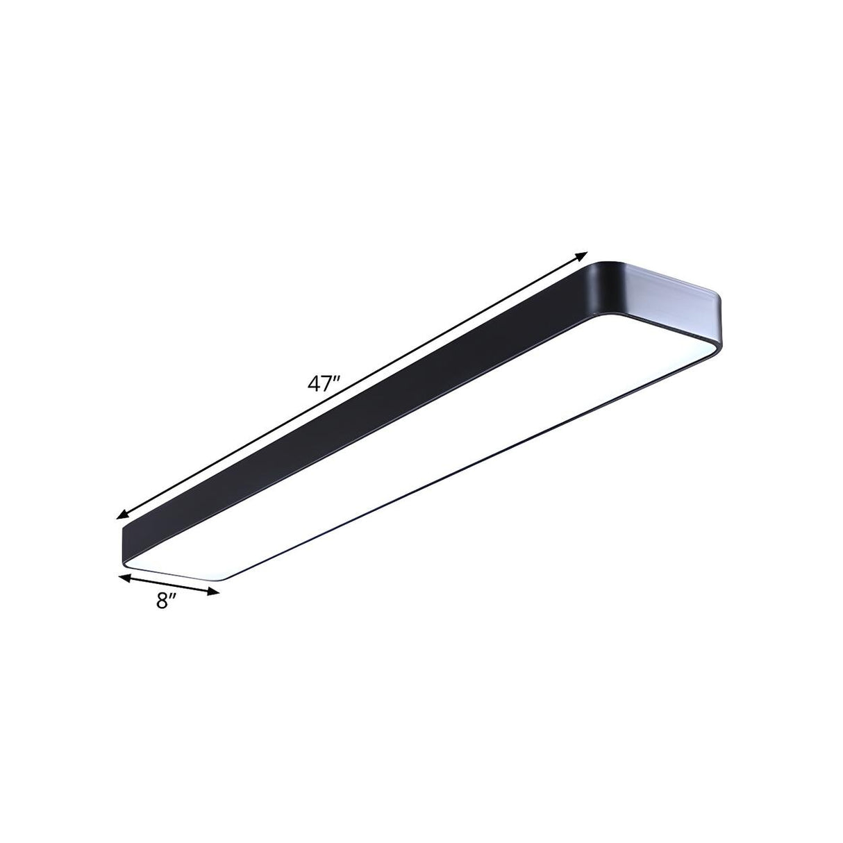 Conference Black Rectangle Strip LED Flush Mount Light Image - 6