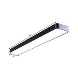 Conference Black Rectangle Strip LED Flush Mount Light Image - 7