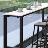 Console Stone Top Metal White Modern Storage Bar Table Set Image - 10