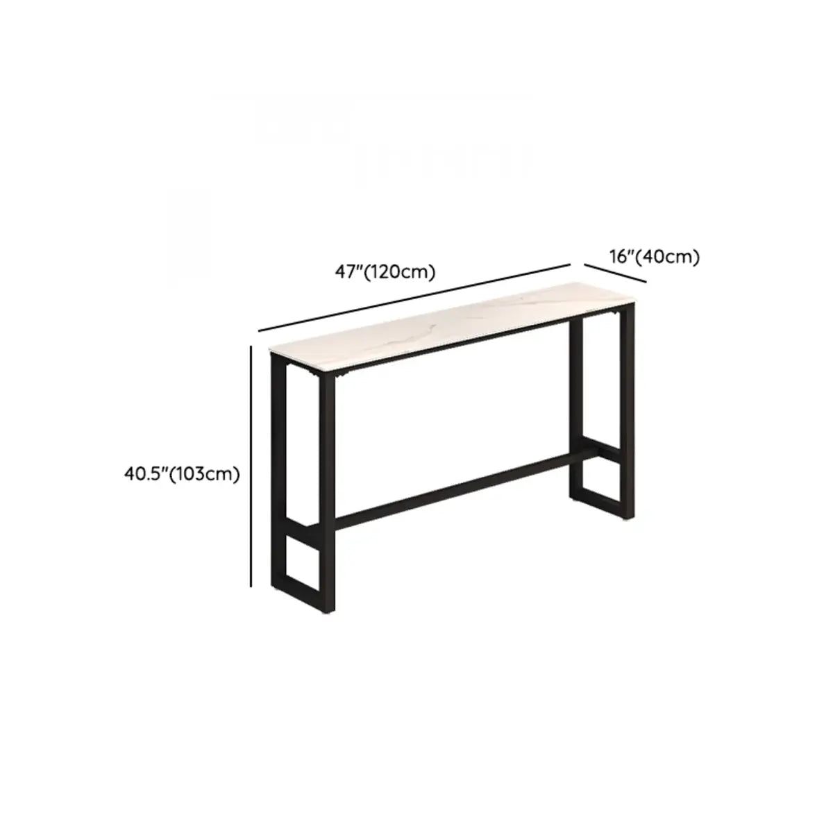 Console Stone Top Metal White Modern Storage Bar Table Set 