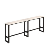 Console Stone Top Metal White Modern Storage Bar Table Set Image - 7