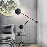 Contemporary 2-Light Black Cone Metal Floor Light Image - 3