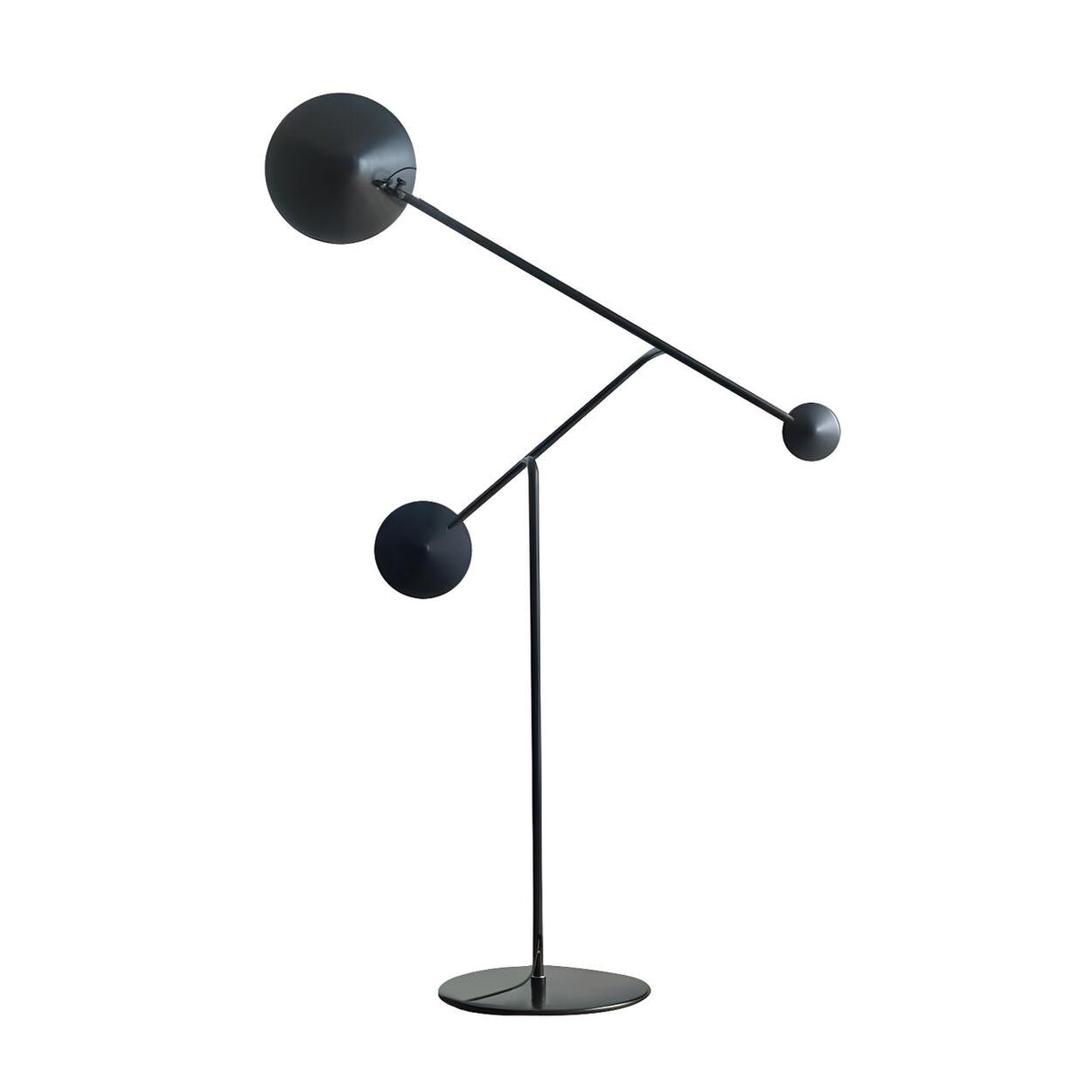 Contemporary 2-Light Black Cone Metal Floor Light Image - 5