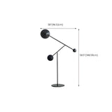 Contemporary 2-Light Black Cone Metal Floor Light #size