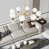 Contemporary 2 Tiers Crystal Glass Globe Chandelier Image - 4