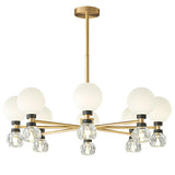 Contemporary 2 Tiers Crystal Glass Globe Chandelier Image - 7