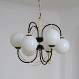 Contemporary 6 Lights Globe Chandelier Adjustable Height  Image - 6