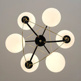 Contemporary 6 Lights Globe Chandelier Adjustable Height  Image - 7