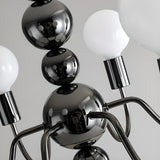 Contemporary 8-Light Milk Glass Globe Chandelier Image - 13