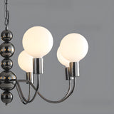 Contemporary 8-Light Milk Glass Globe Chandelier Image - 14