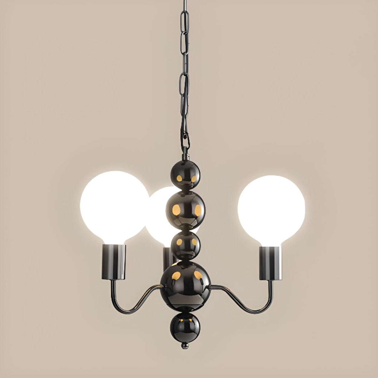 Contemporary 8-Light Milk Glass Globe Chandelier Image - 9