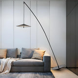 Contemporary Adjustable Cone and Arched Floor Lamp Image - 1