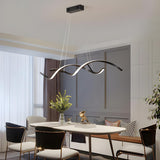 Contemporary Adjustable Wave LED Island Pendant Light Image - 13