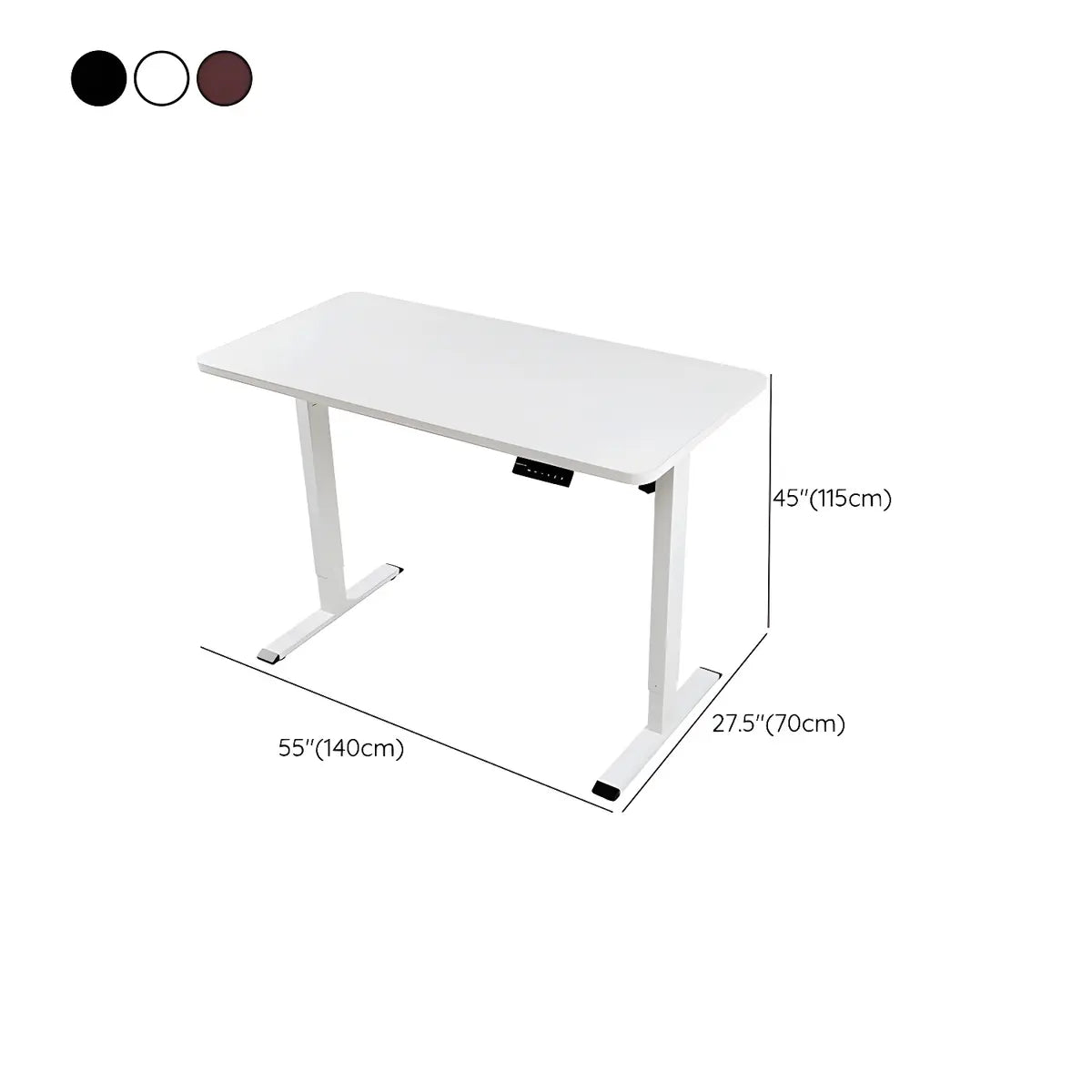 Contemporary Adjustable Wood T-Shape Standing Desk Image - 11