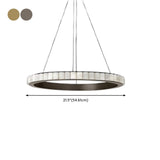 Contemporary Alabaster Circular 2 Tiers Hanging Chandelier #size