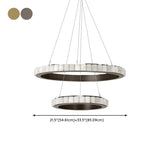 Contemporary Alabaster Circular 2 Tiers Hanging Chandelier Image - 17