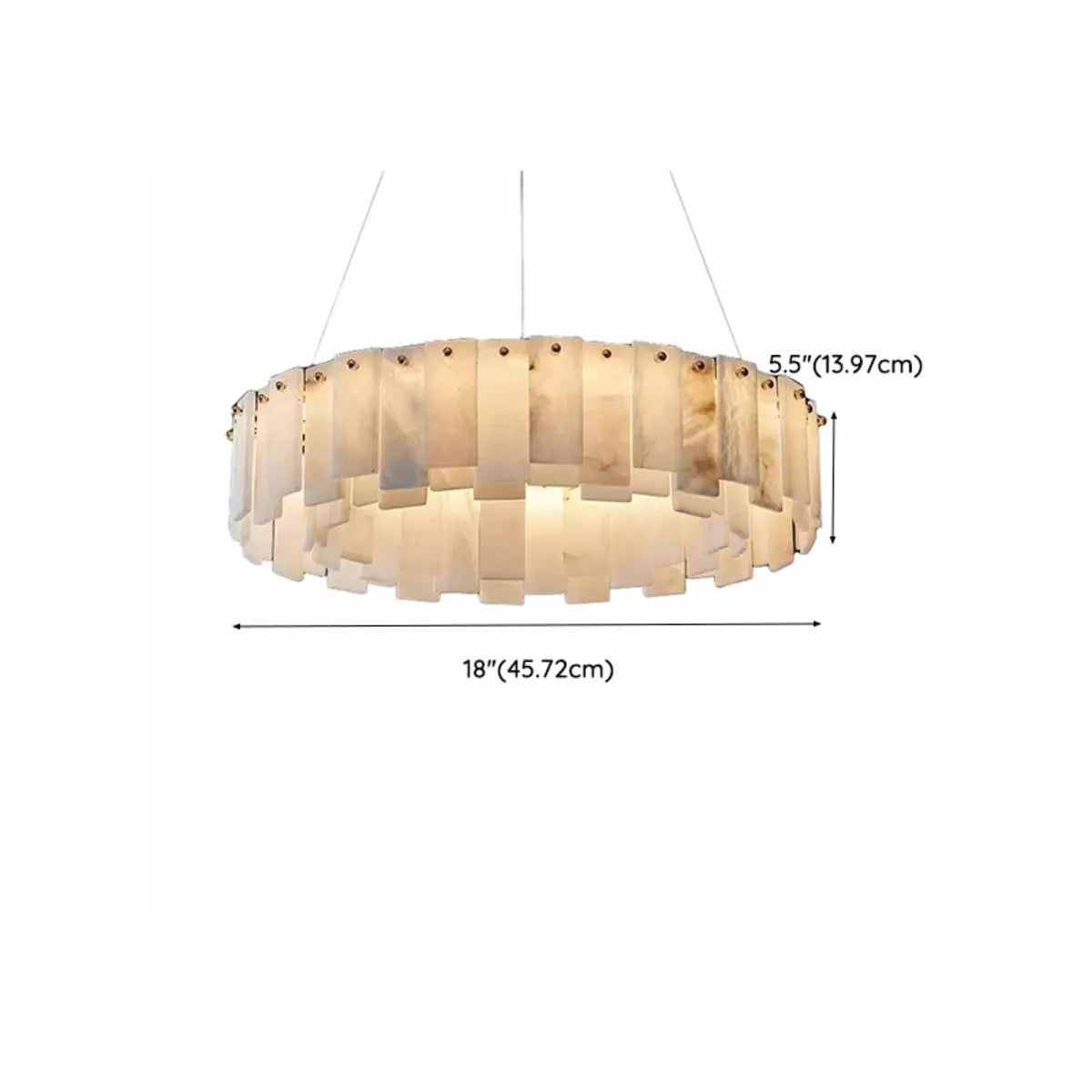 Contemporary Alabaster Circular Chandelier for Living Room 