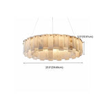 Contemporary Alabaster Circular Chandelier for Living Room Image - 15