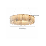 Contemporary Alabaster Circular Chandelier for Living Room Image - 16