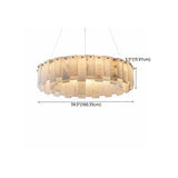 Contemporary Alabaster Circular Chandelier for Living Room Image - 17