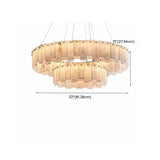 Contemporary Alabaster Circular Chandelier for Living Room Image - 18