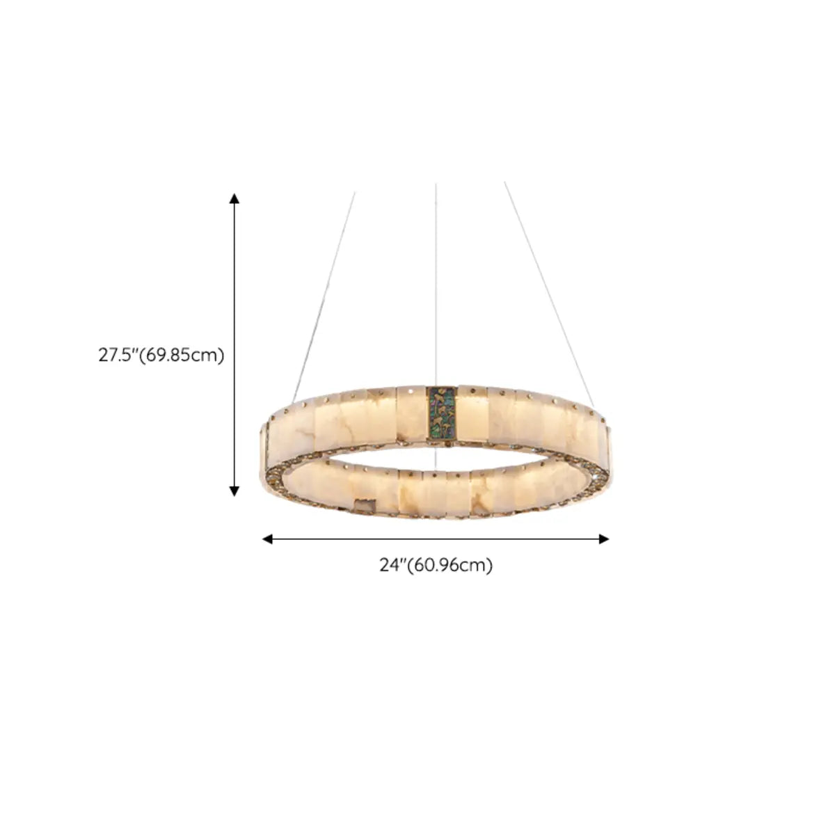 Contemporary Alabaster Circular Living Room Chandelier Image - 15