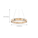 Contemporary Alabaster Circular Living Room Chandelier Image - 16