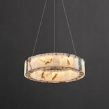 Contemporary Alabaster Circular Living Room Chandelier Image - 2