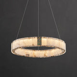 Contemporary Alabaster Circular Living Room Chandelier Image - 3