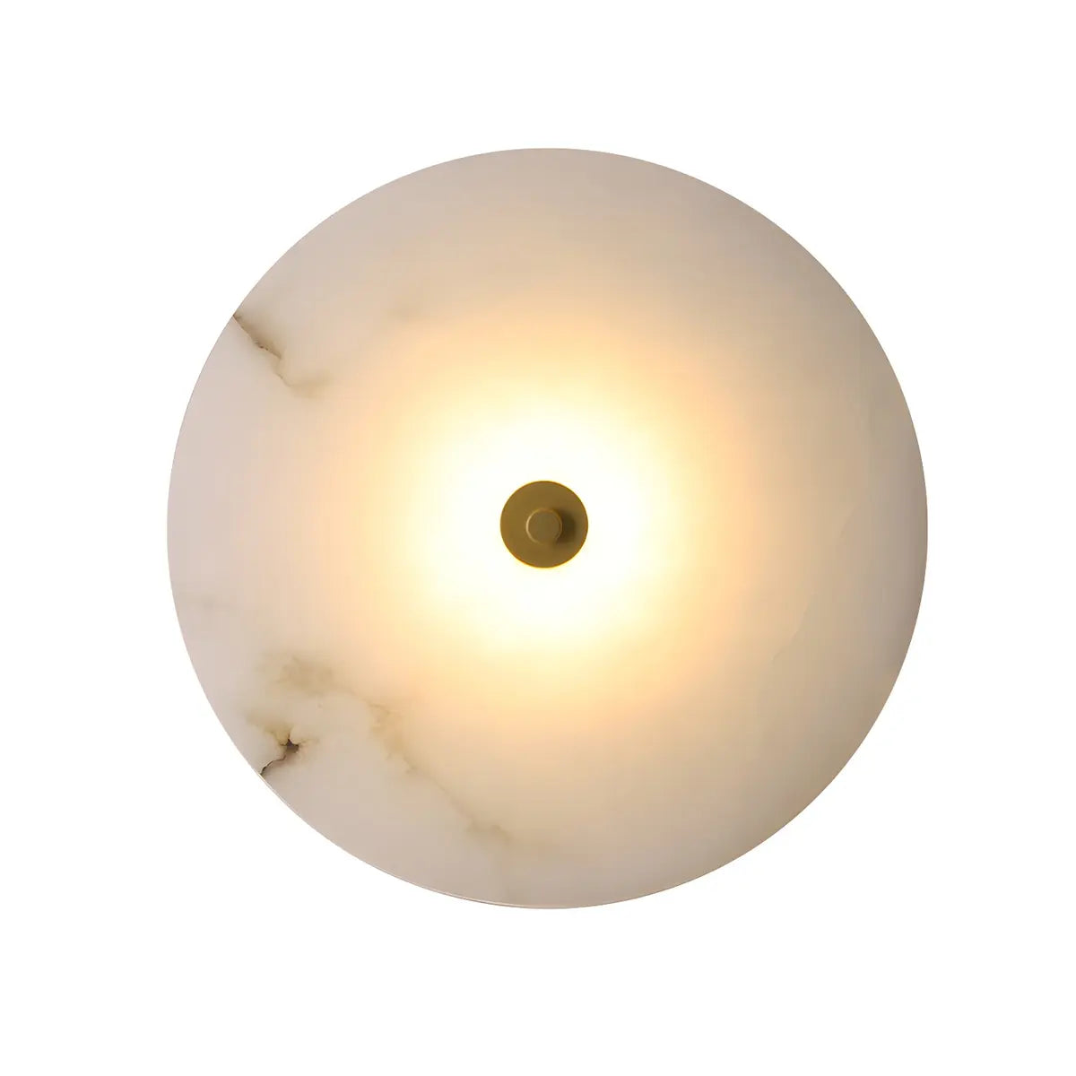 Contemporary Alabaster Circular Round White Wall Lamp Image - 10