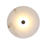 Contemporary Alabaster Circular Round White Wall Lamp Image - 11